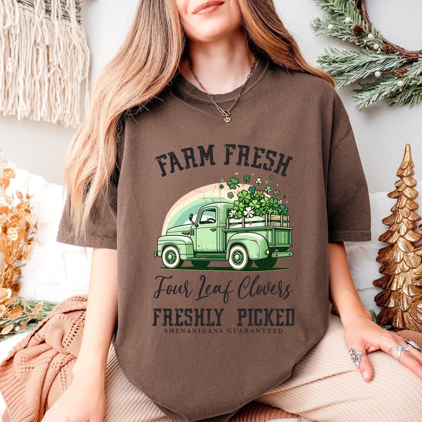 Farm Fresh Green Truck | Garment Dyed Tee