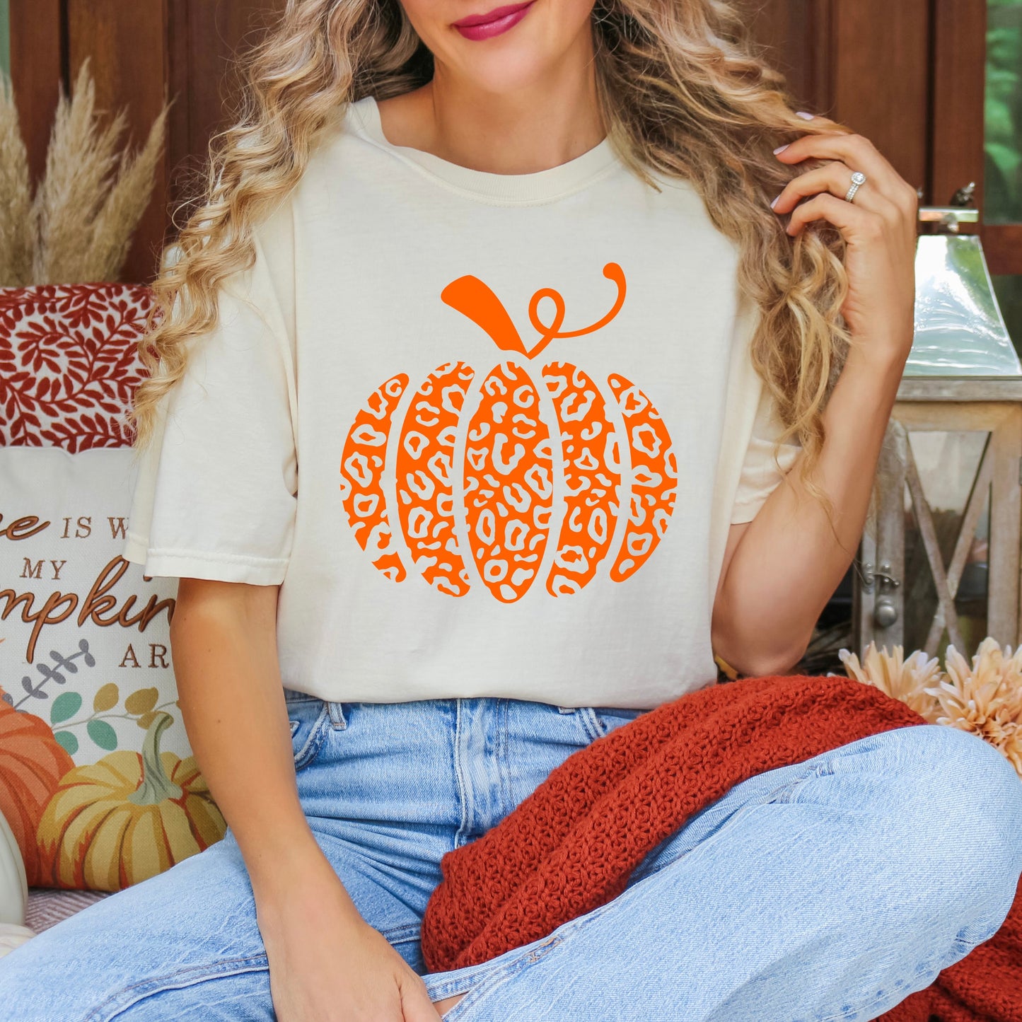 Orange Leopard Pumpkin | Garment Dyed Short Sleeve Tee