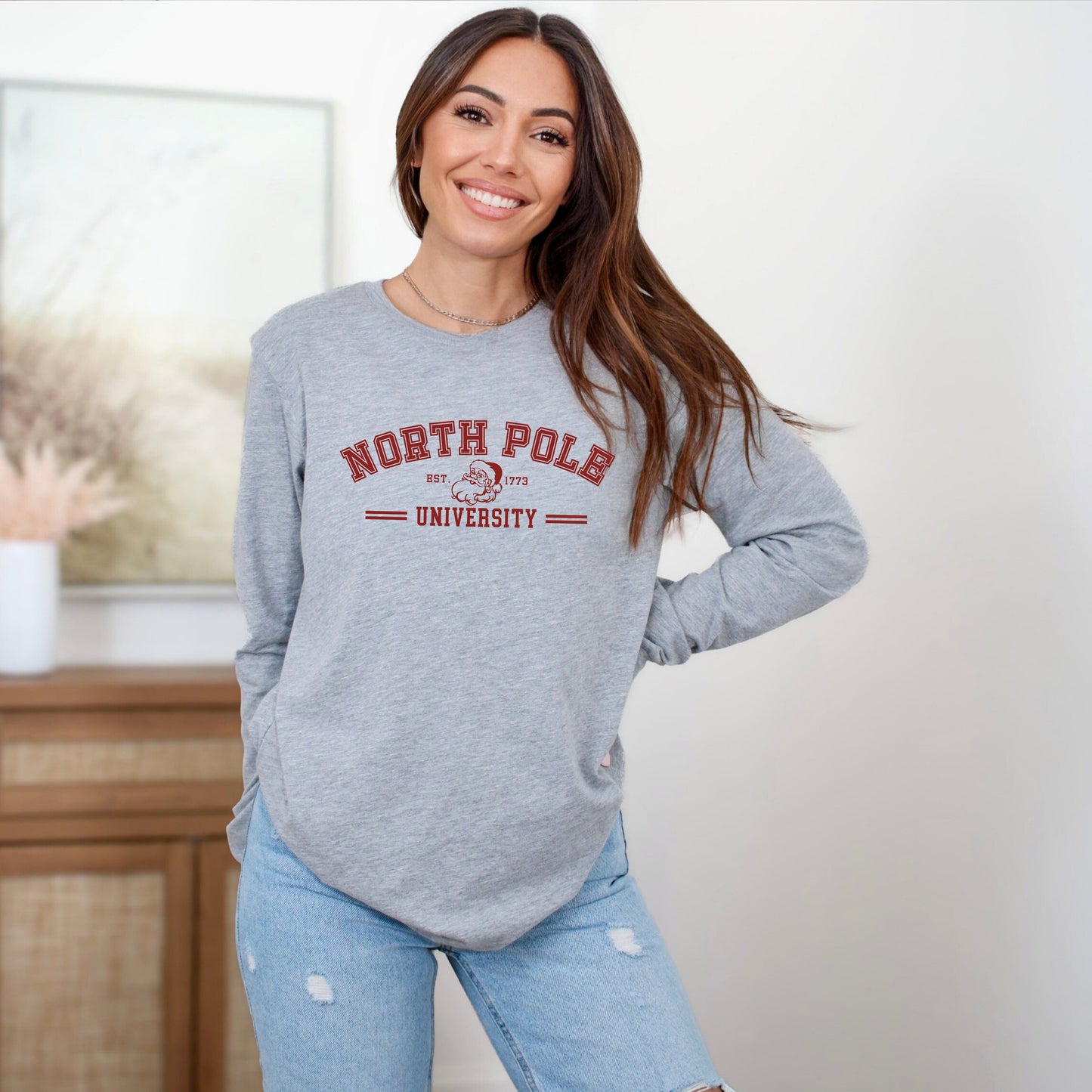 North Pole University Santa | Long Sleeve Crew Neck