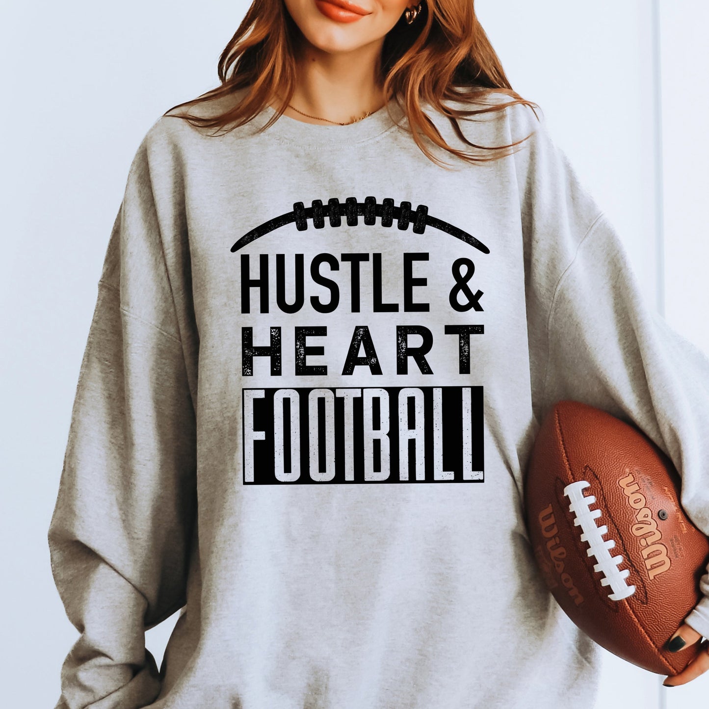 Hustle And Heart Football | Sweatshirt