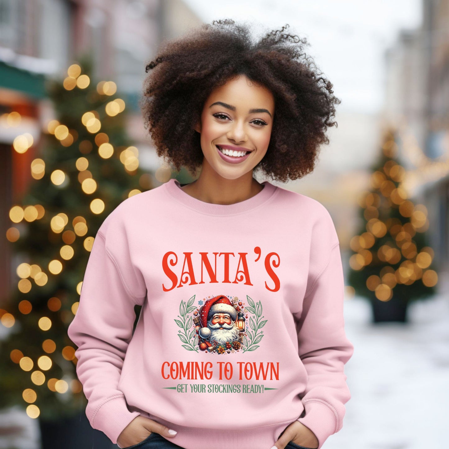 Santa's Comin To Town Vintage | Sweatshirt