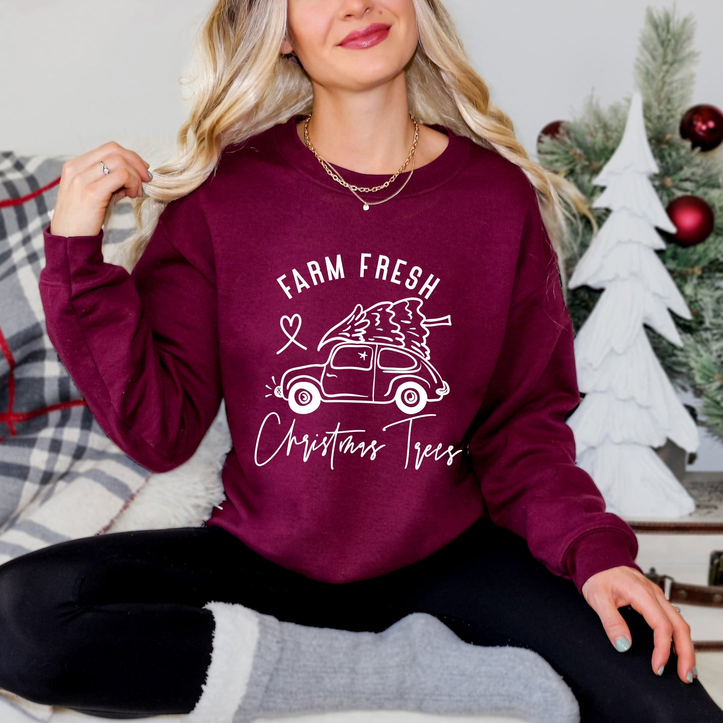 Farm Fresh Christmas Trees Car | Sweatshirt