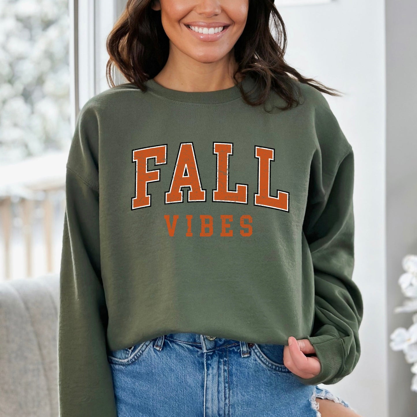 Fall Vibes Varsity Grunge | Sweatshirt