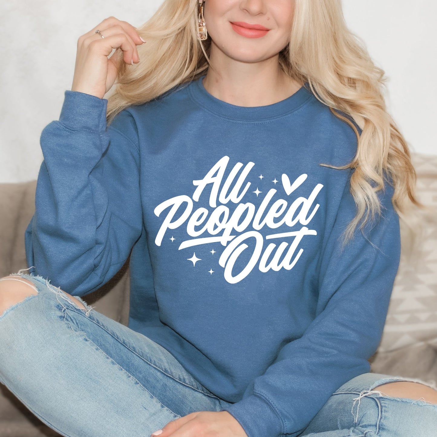 All Peopled Out Cursive | Sweatshirt