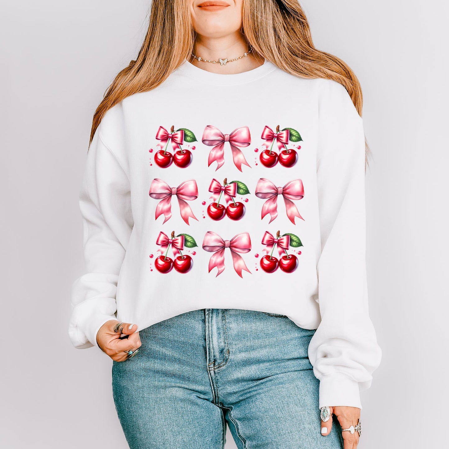 Coquette Pink Cherry Chart | Sweatshirt