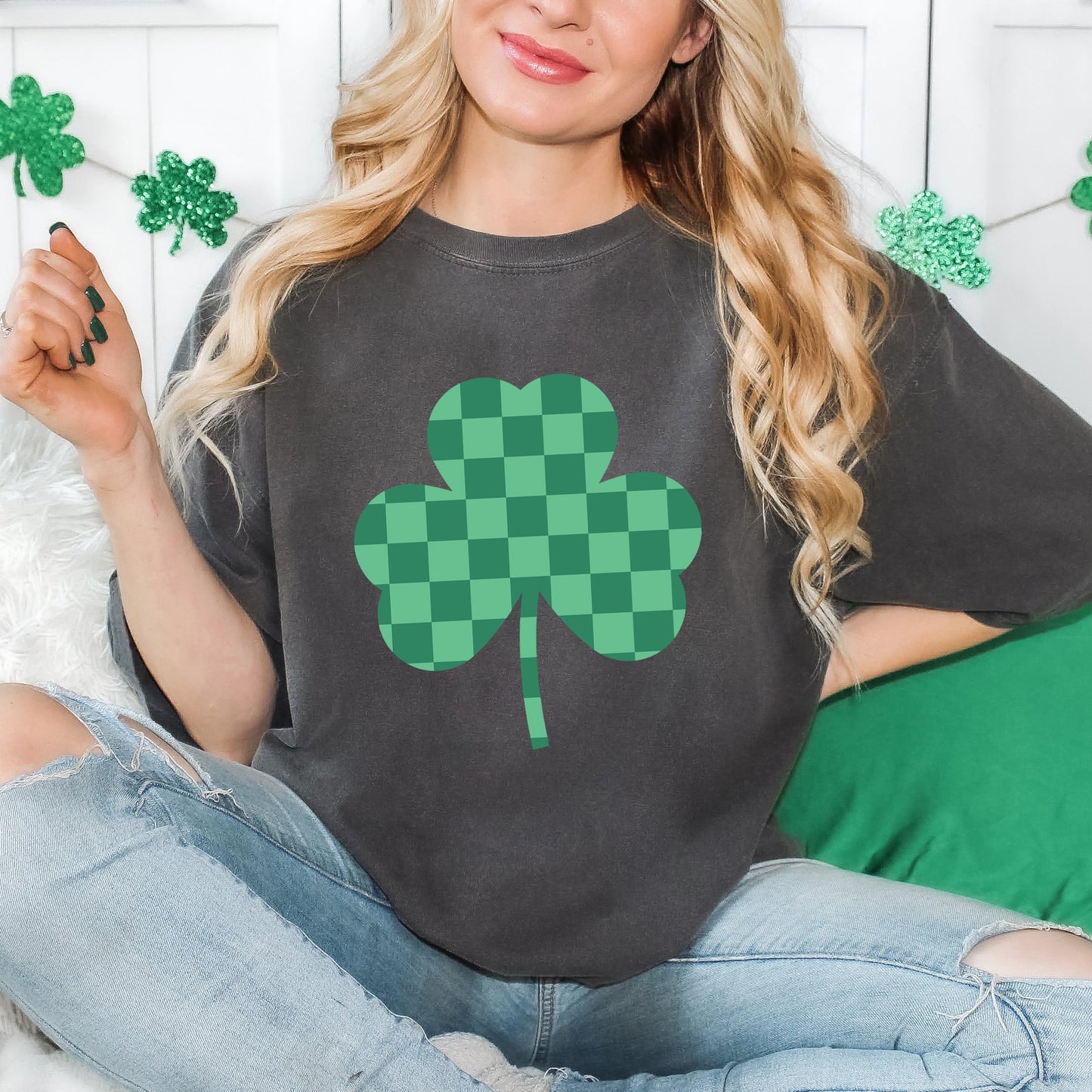 Checker Shamrock | Garment Dyed Tee