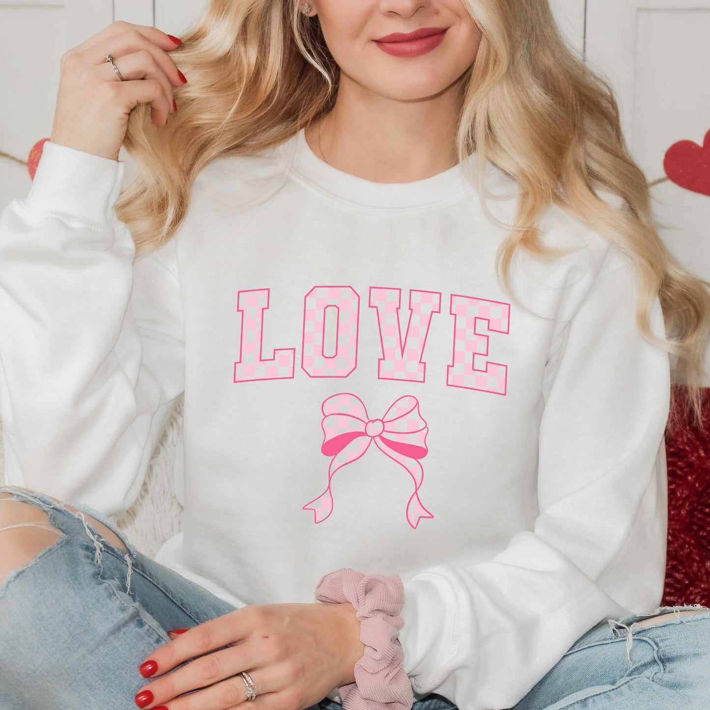 Coquette Love Checkered | Sweatshirt