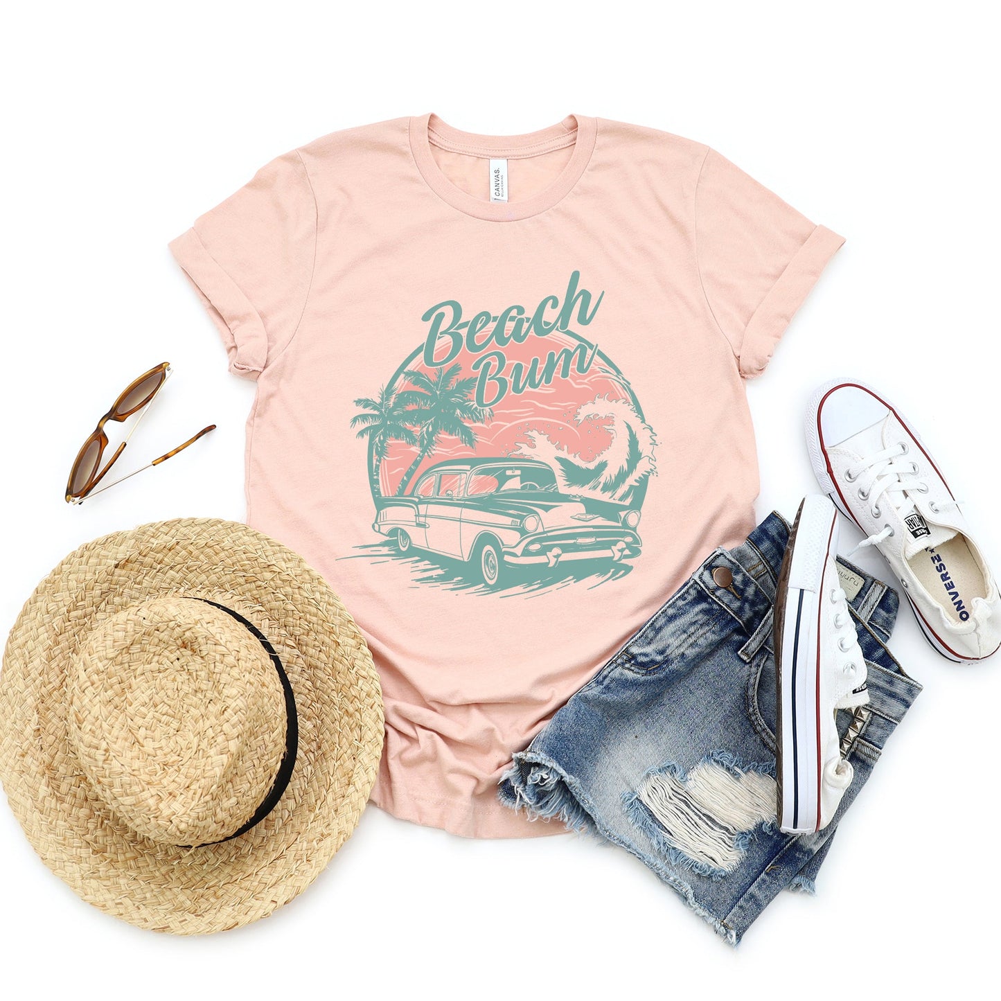 Beach Bum Vintage Car | Short Sleeve Graphic Tee