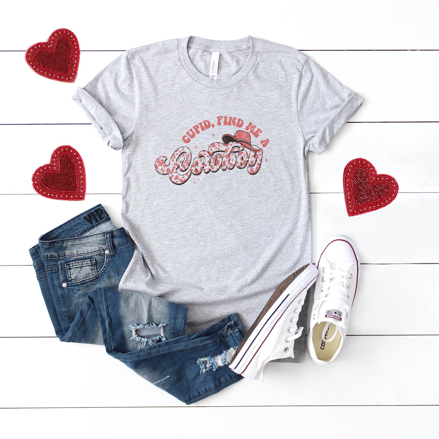 Cupid Find Me A Cowboy | Short Sleeve Graphic Tee