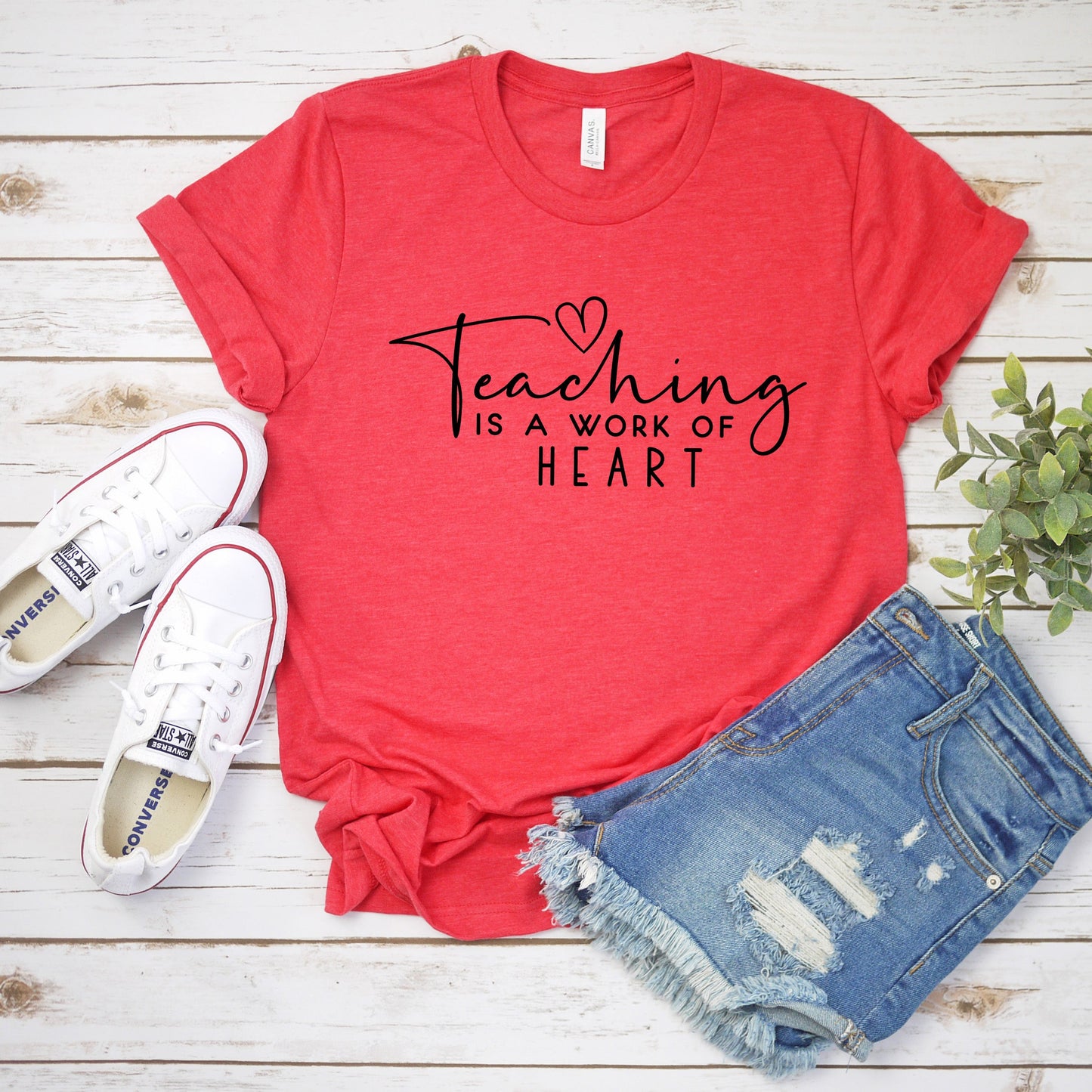 Teaching Is A Work Of Heart | Short Sleeve Graphic Tee