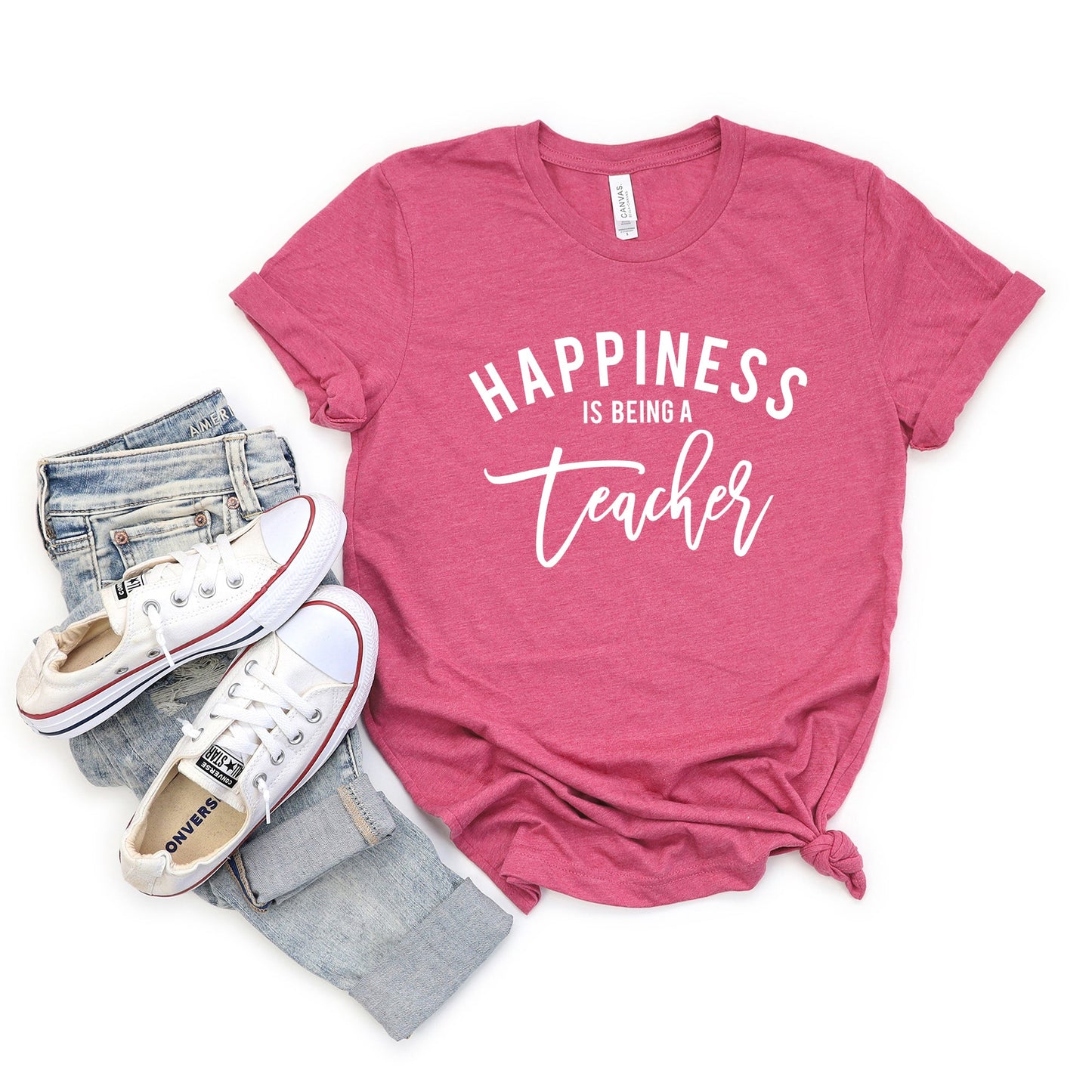 Happiness Is Being A Teacher | Short Sleeve Crew Neck