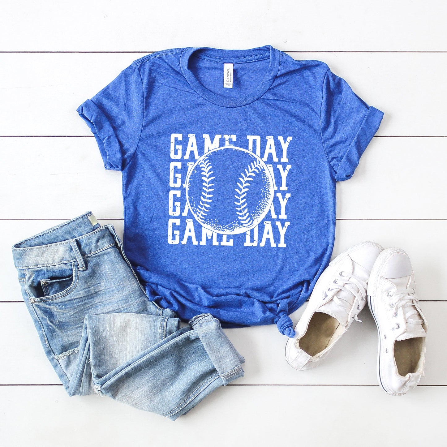 Distressed Game Day Baseball | Short Sleeve Graphic Tee