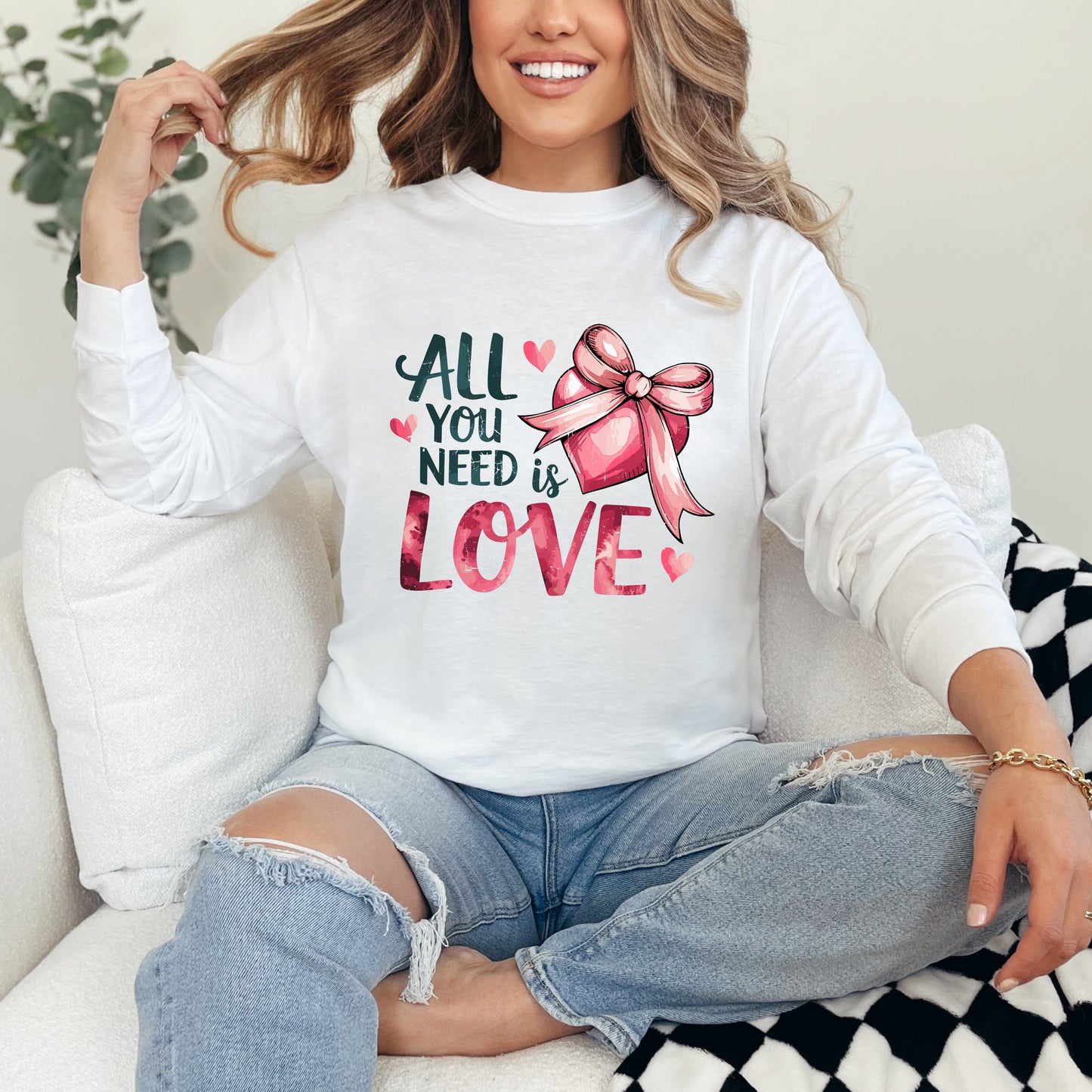 All You Need Is Love Coquette | Garment Dyed Long Sleeve