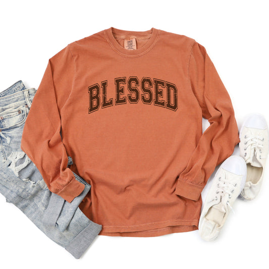 Blessed Varsity | Garment Dyed Long Sleeve