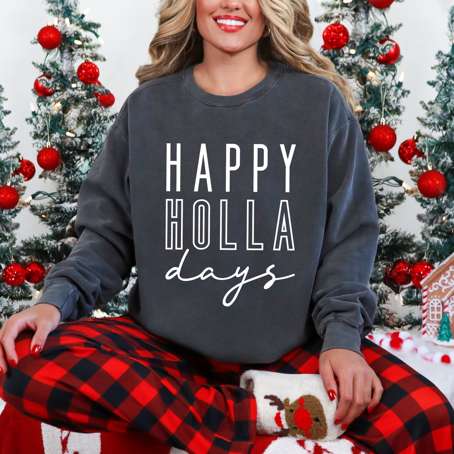 Happy Holla Days | Garment Dyed Sweatshirt