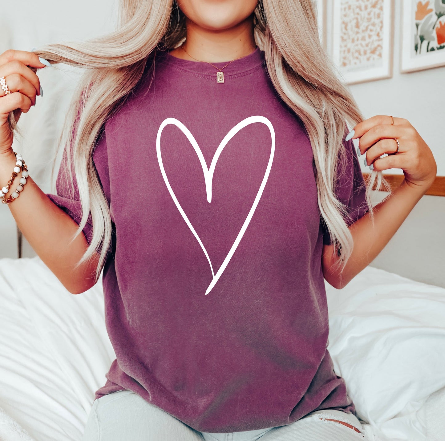 Hand Drawn Heart | Garment Dyed Tee