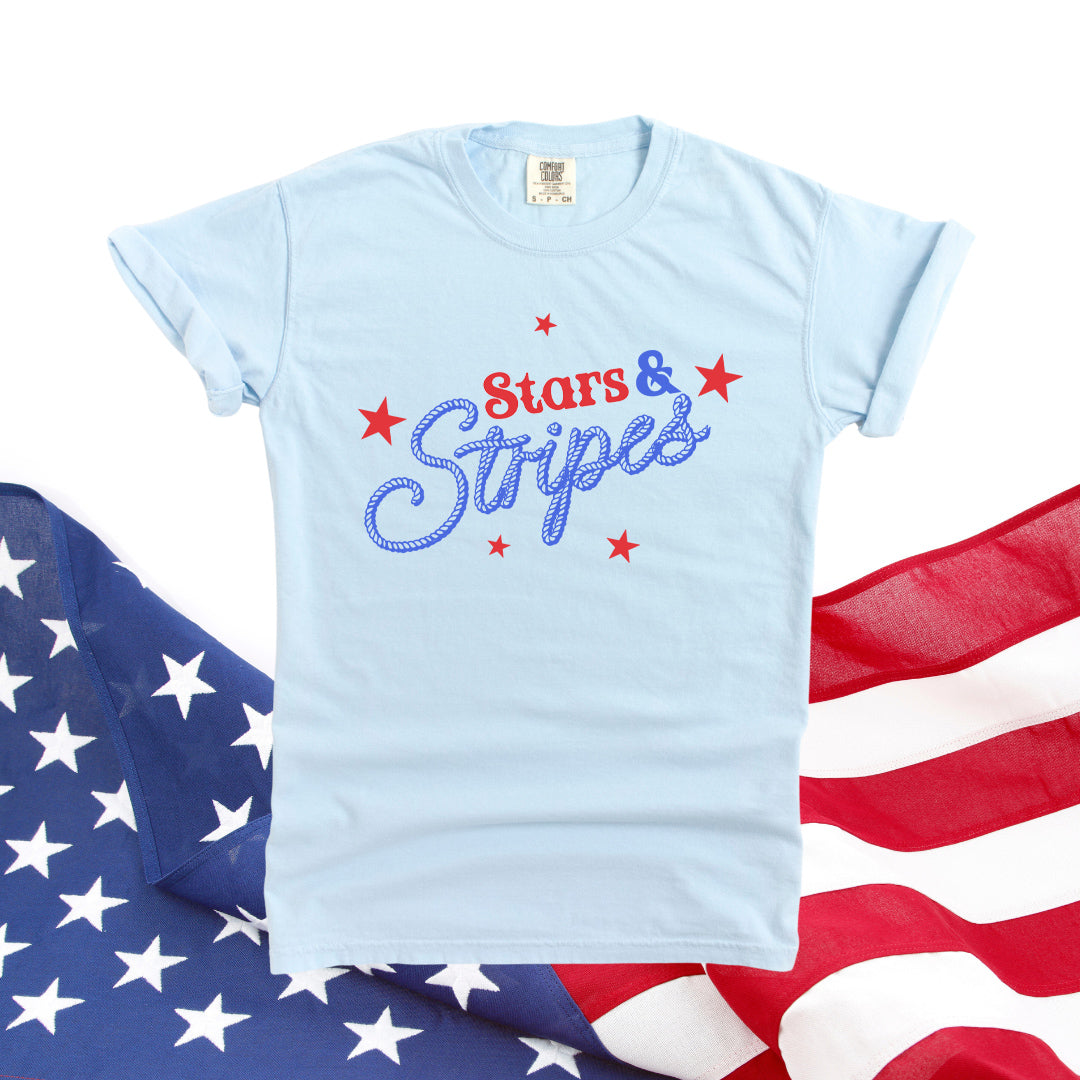 Western Stars and Stripes | Garment Dyed Short Sleeve Tee