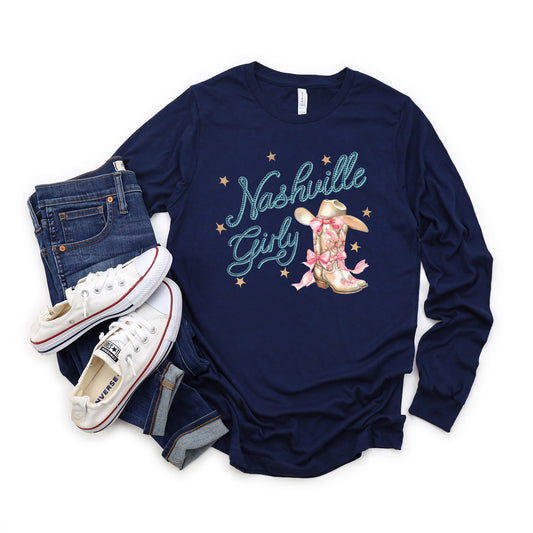 Coquette Nashville Girly | Long Sleeve Crew Neck