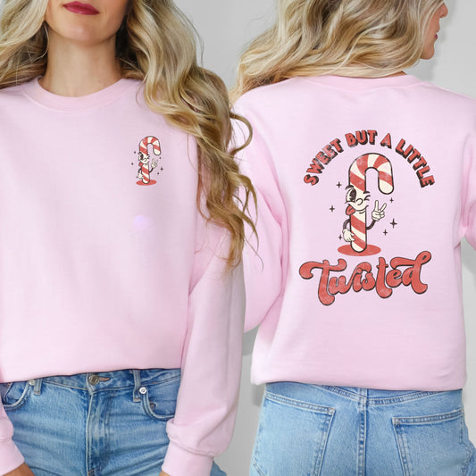 A Little Twisted Candy Cane | Front & Back Sweatshirt