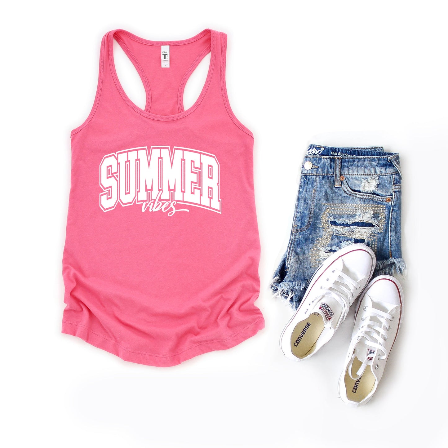 Varsity Summer Vibes Cursive | Racerback Tank