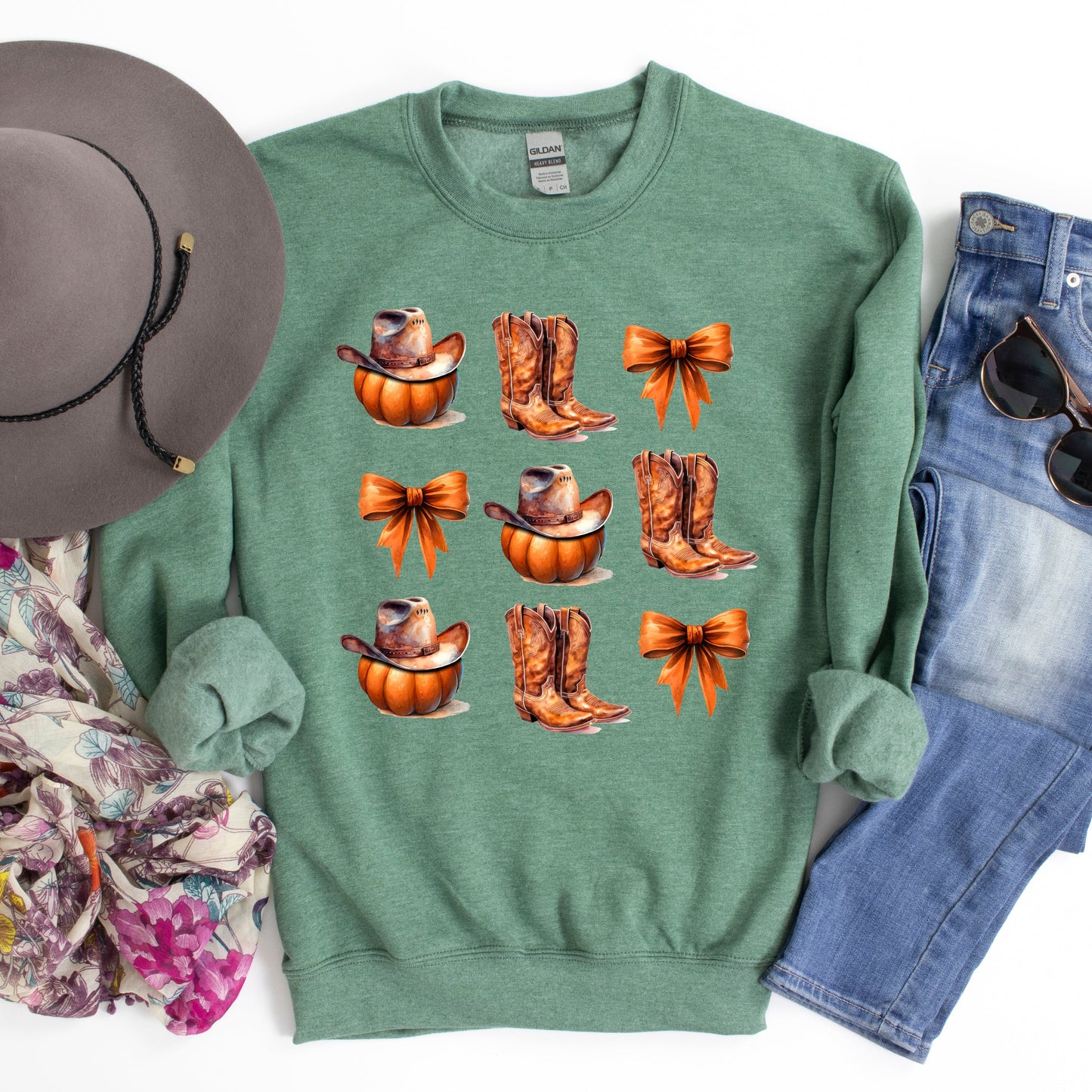 Coquette Pumpkin And Cowboy Boots | Sweatshirt