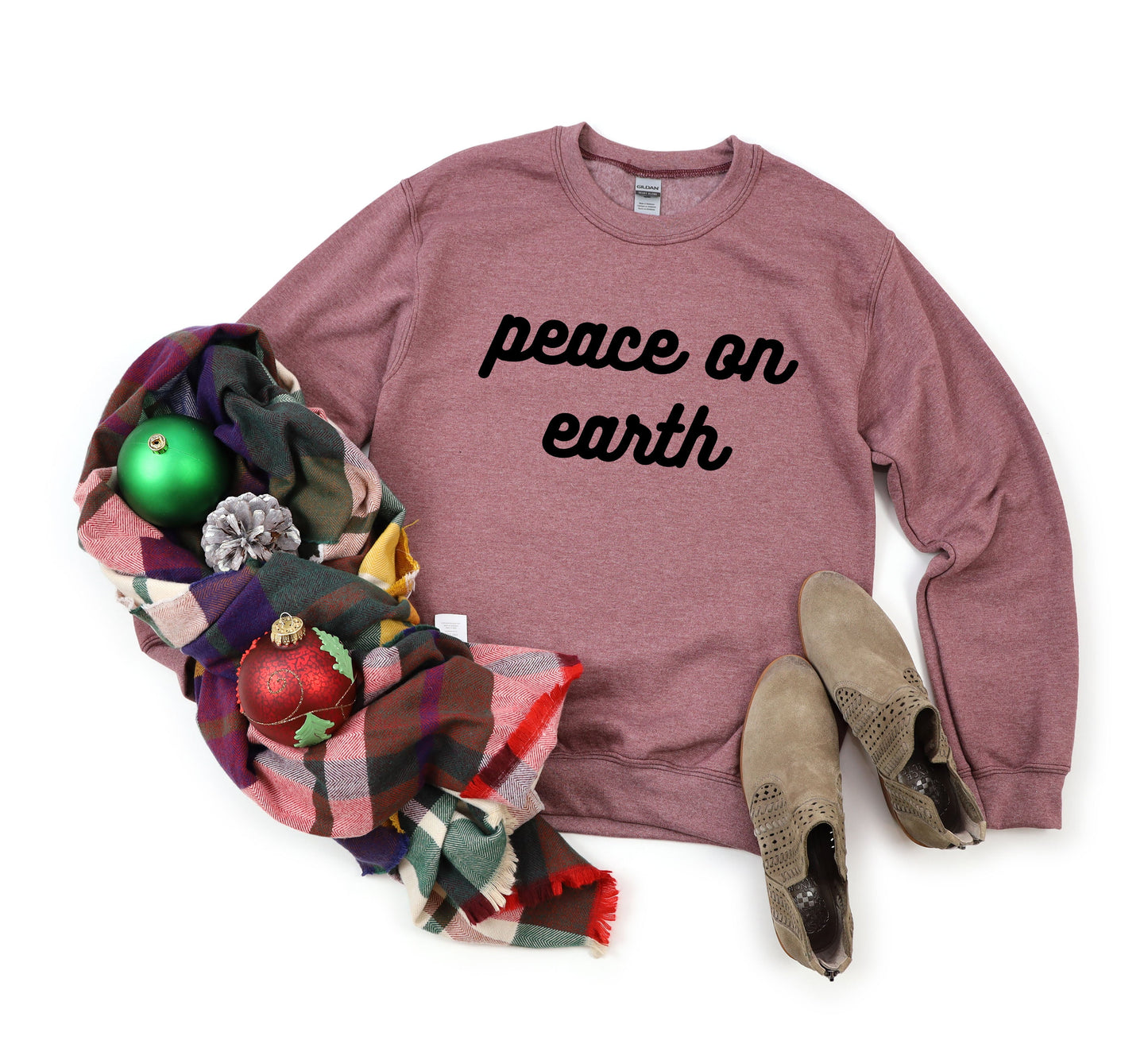 Peace On Earth Bold Cursive | Sweatshirt