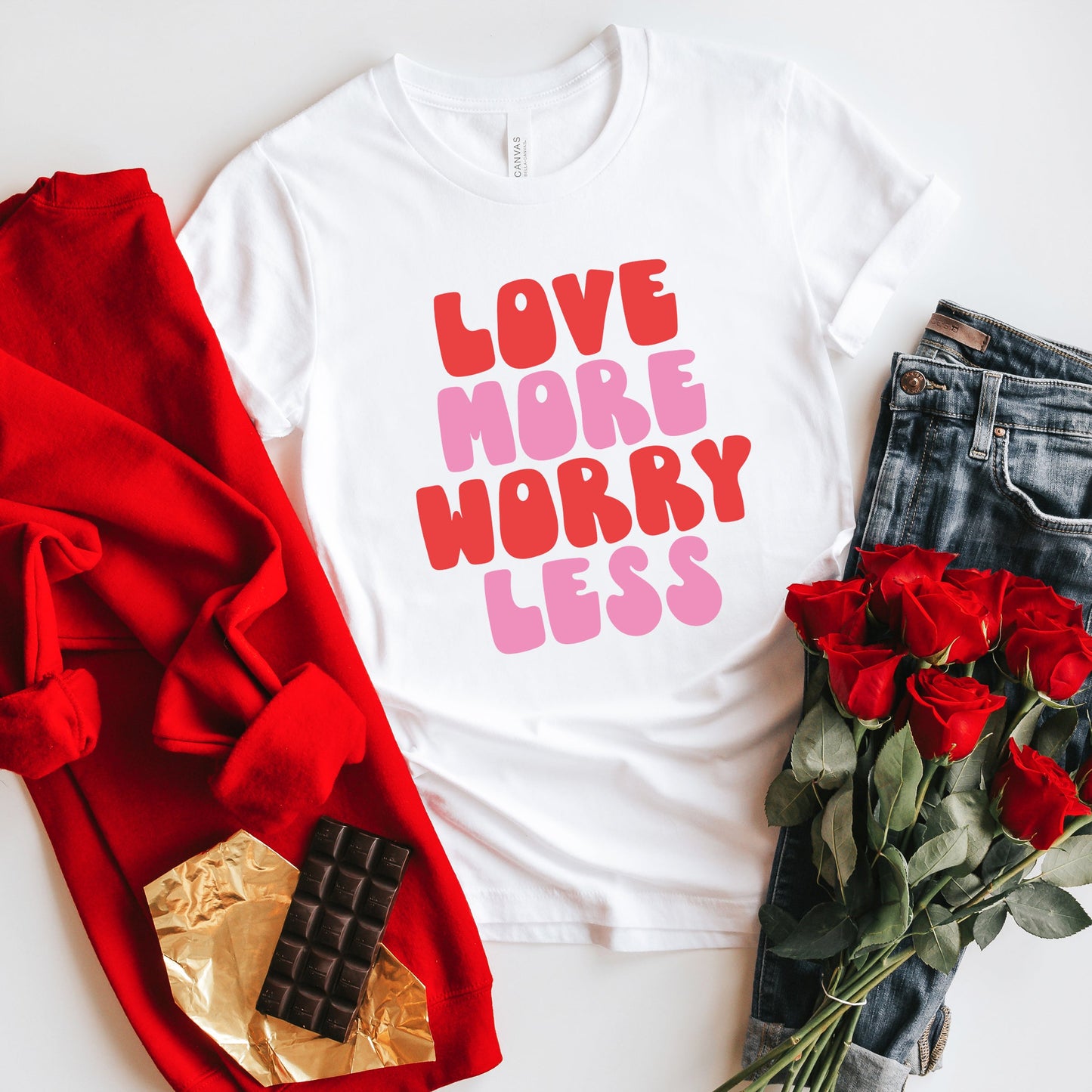 Love More Worry Less Bold | Short Sleeve Graphic Tee