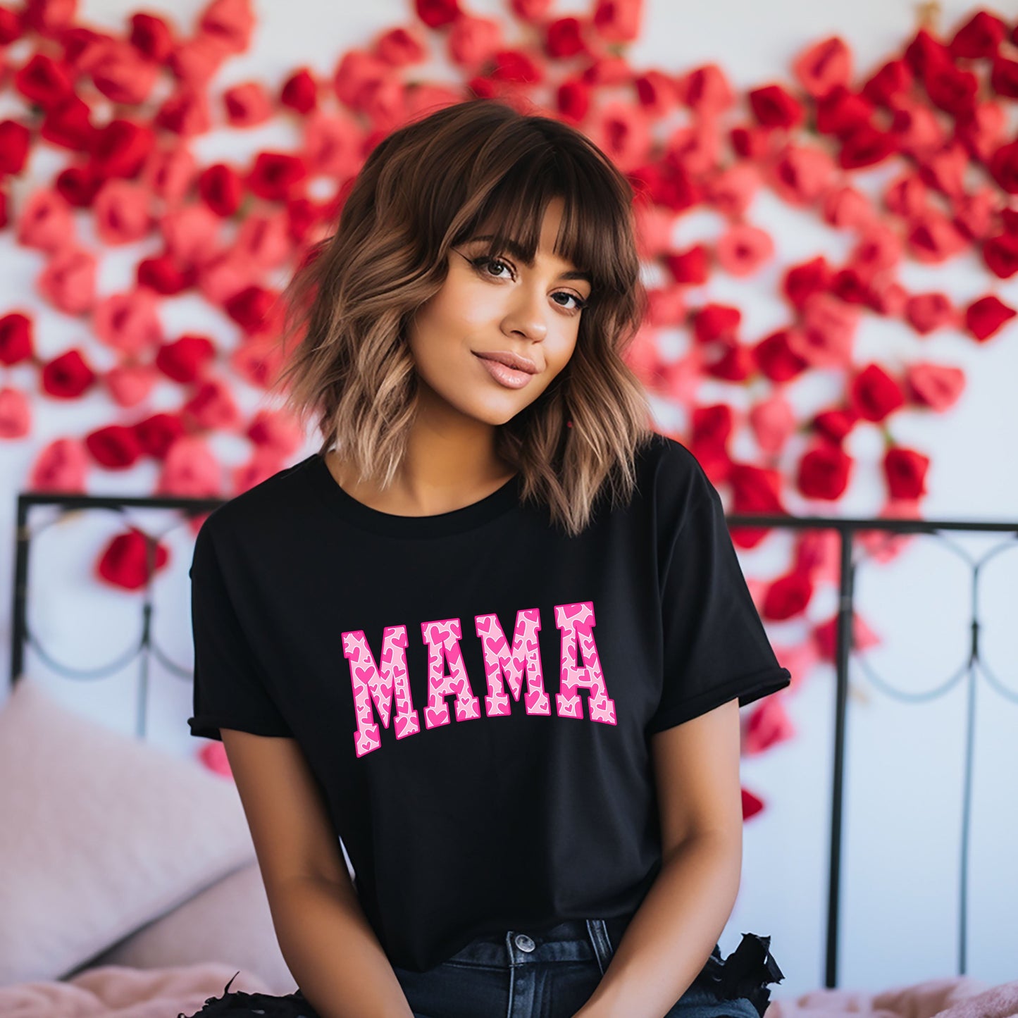 Mama Pink Hearts | Short Sleeve Graphic Tee