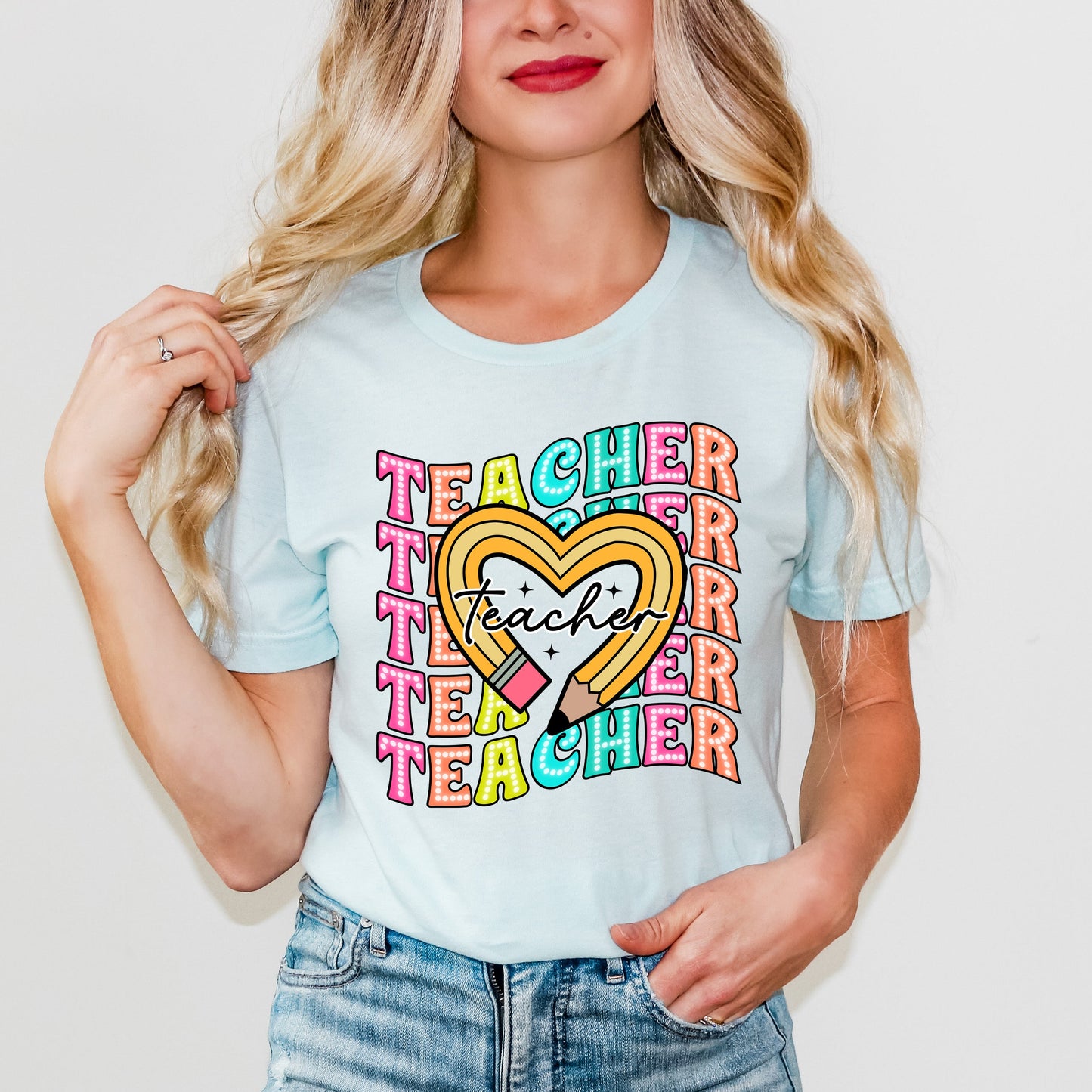 Teacher Pencil Heart | Short Sleeve Graphic Tee