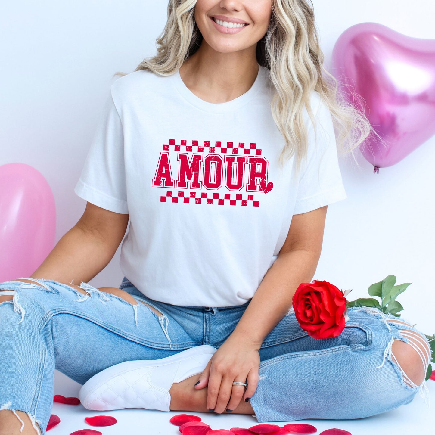 Amour Distressed Checkered | Short Sleeve Graphic Tee