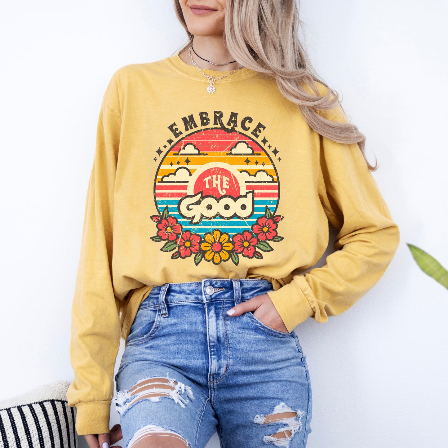 Embrace The Good Sunset | Garment Dyed Long Sleeve