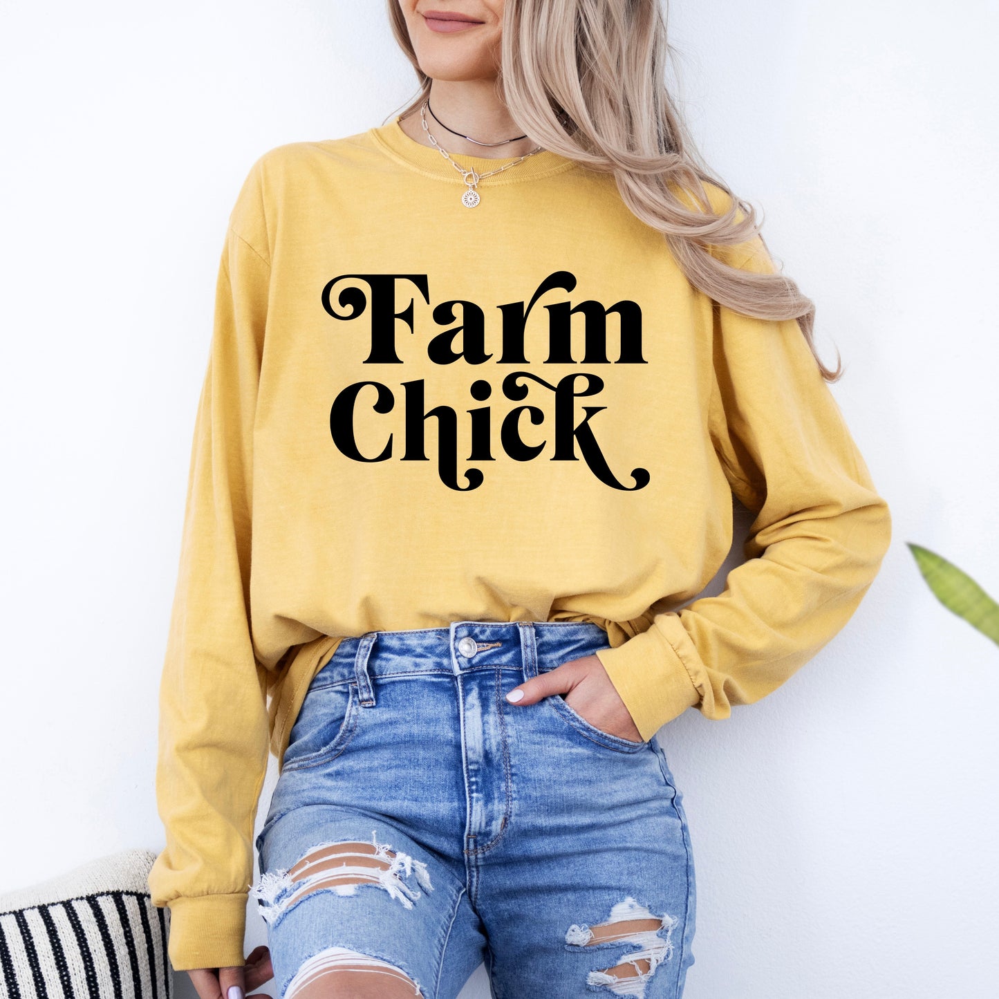 Farm Chick | Garment Dyed Long Sleeve