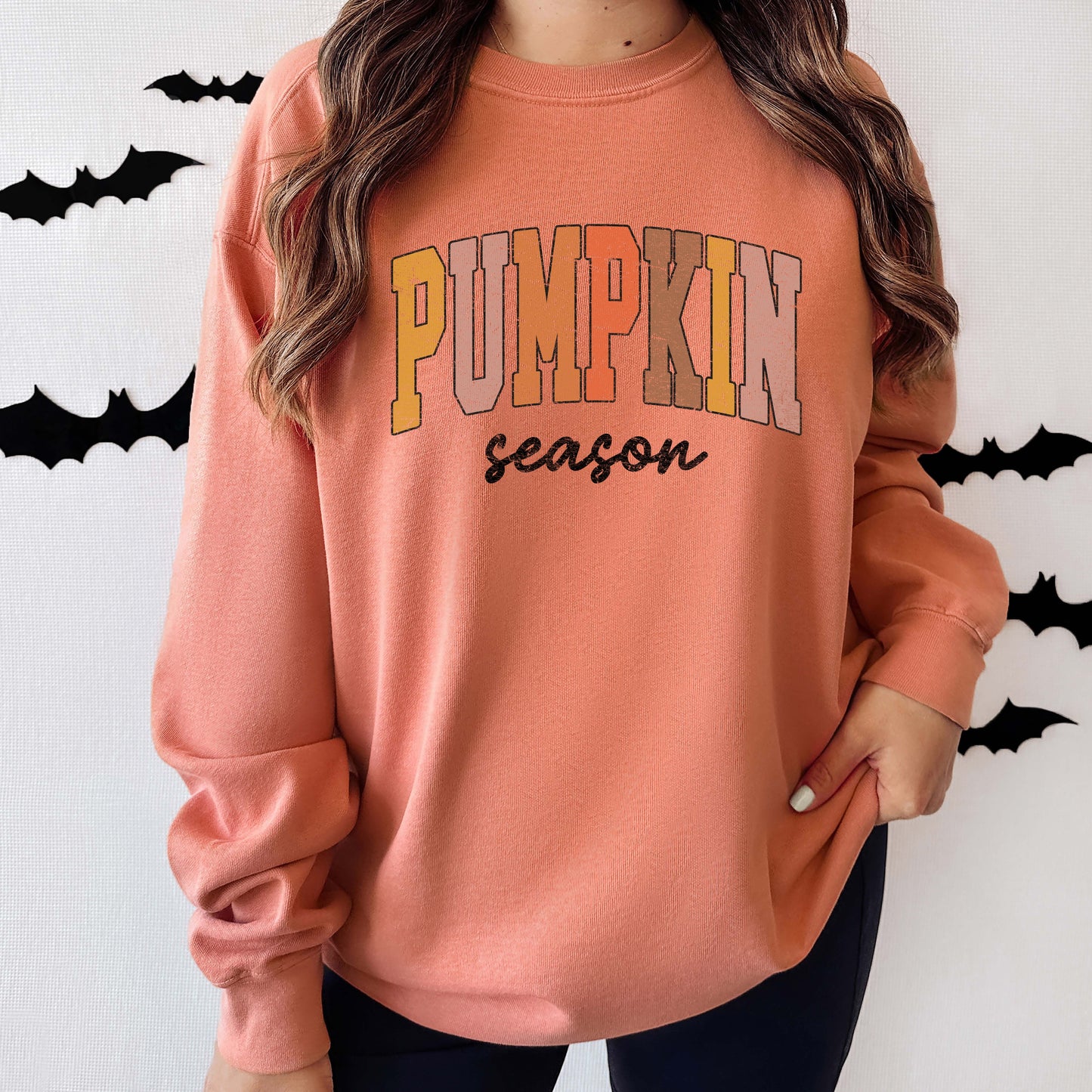 Pumpkin Season Grunge | Garment Dyed Long Sleeve