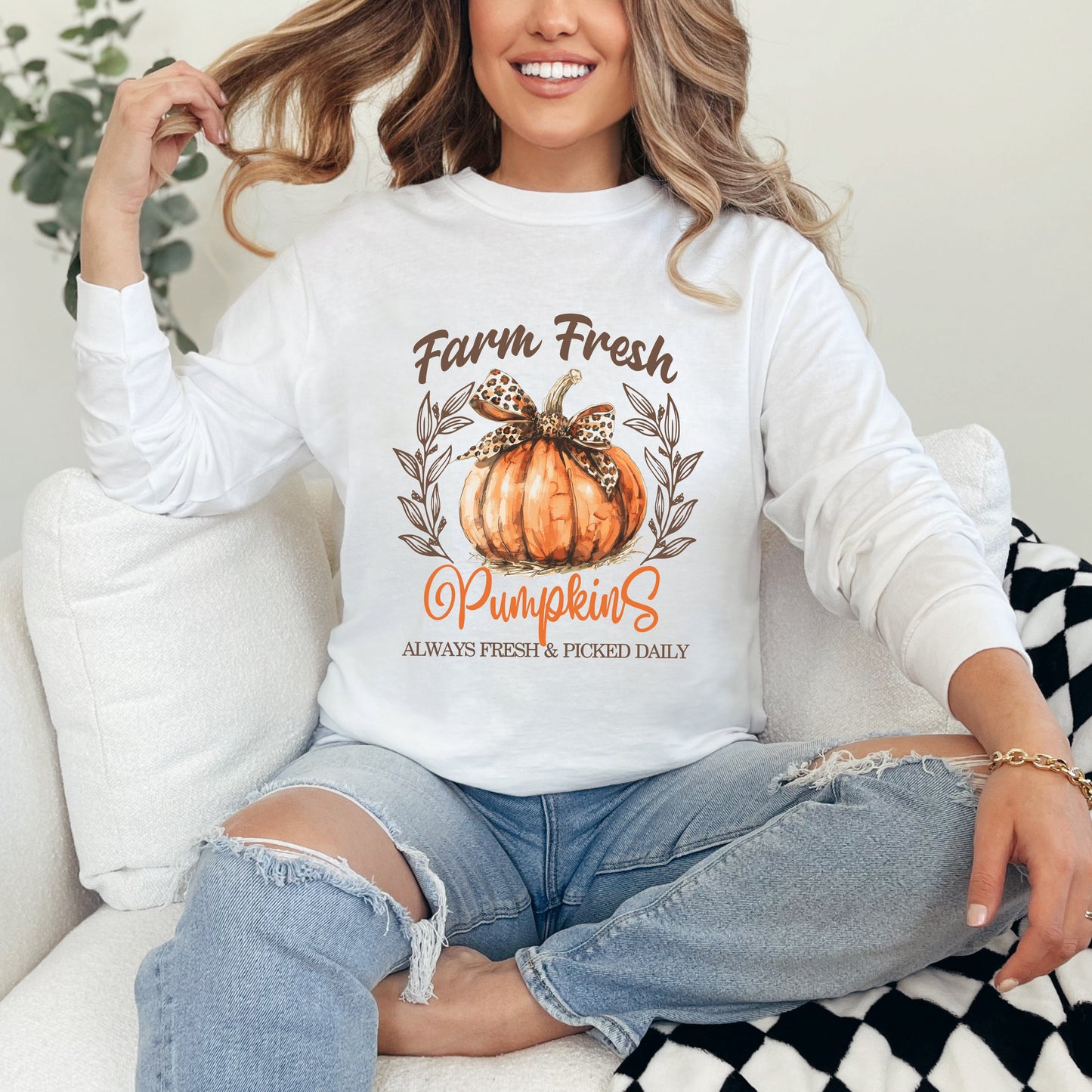 Coquette Farm Fresh Pumpkin | Garment Dyed Long Sleeve