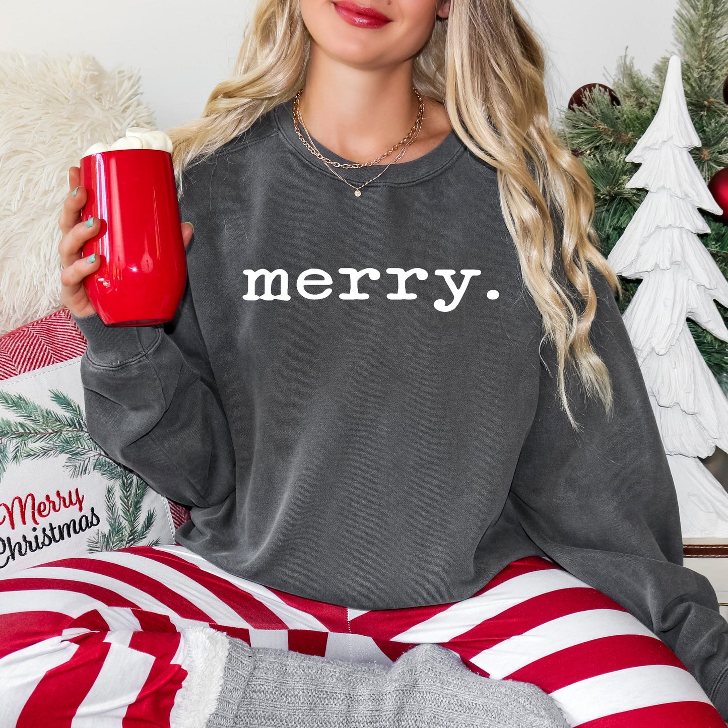 Merry Typewriter | Garment Dyed Sweatshirt