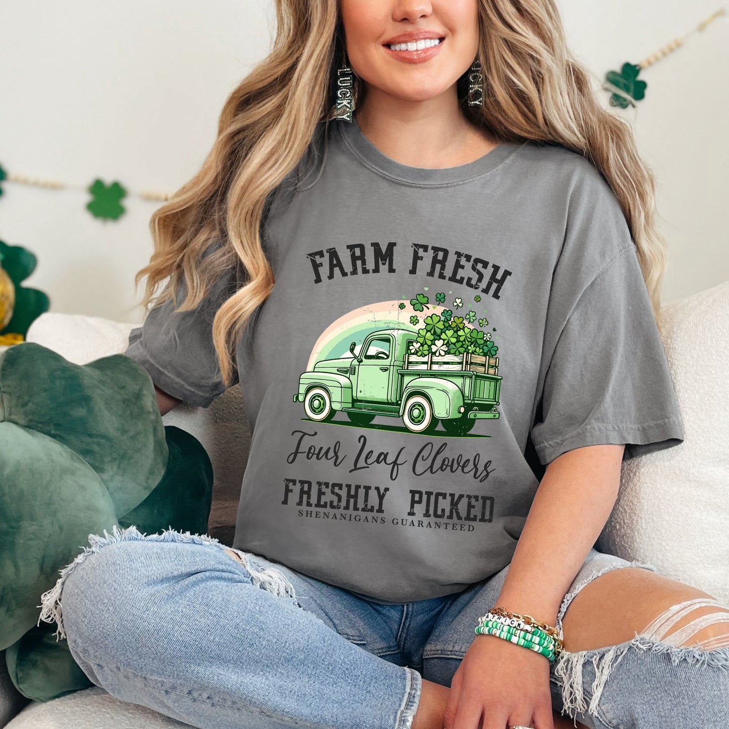 Farm Fresh Green Truck | Garment Dyed Tee