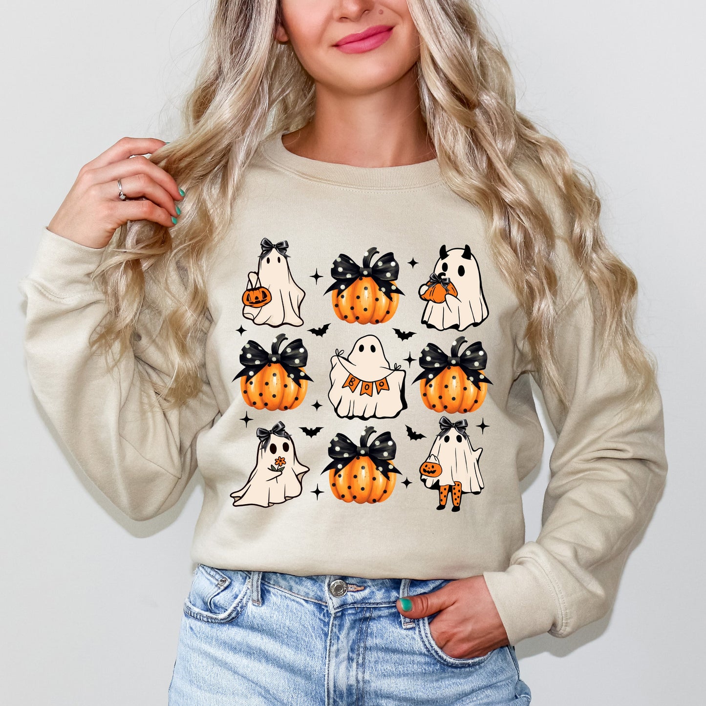 Ghost And Pumpkin Coquette | Sweatshirt