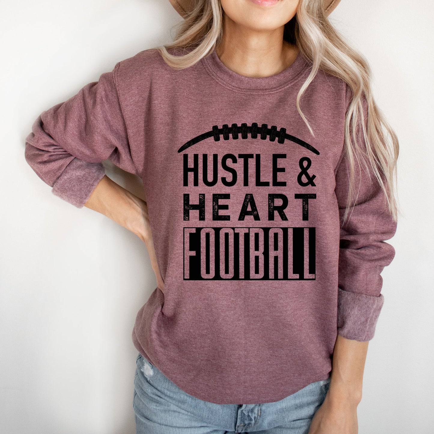 Hustle And Heart Football | Sweatshirt