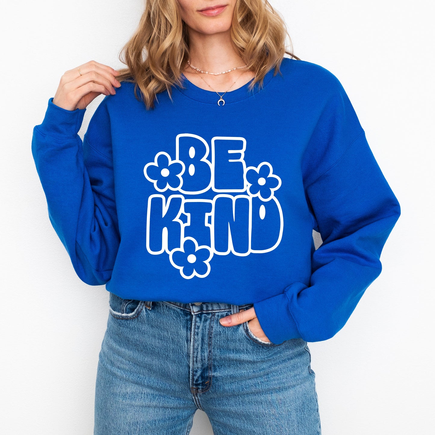 Retro Be Kind Flowers | Sweatshirt