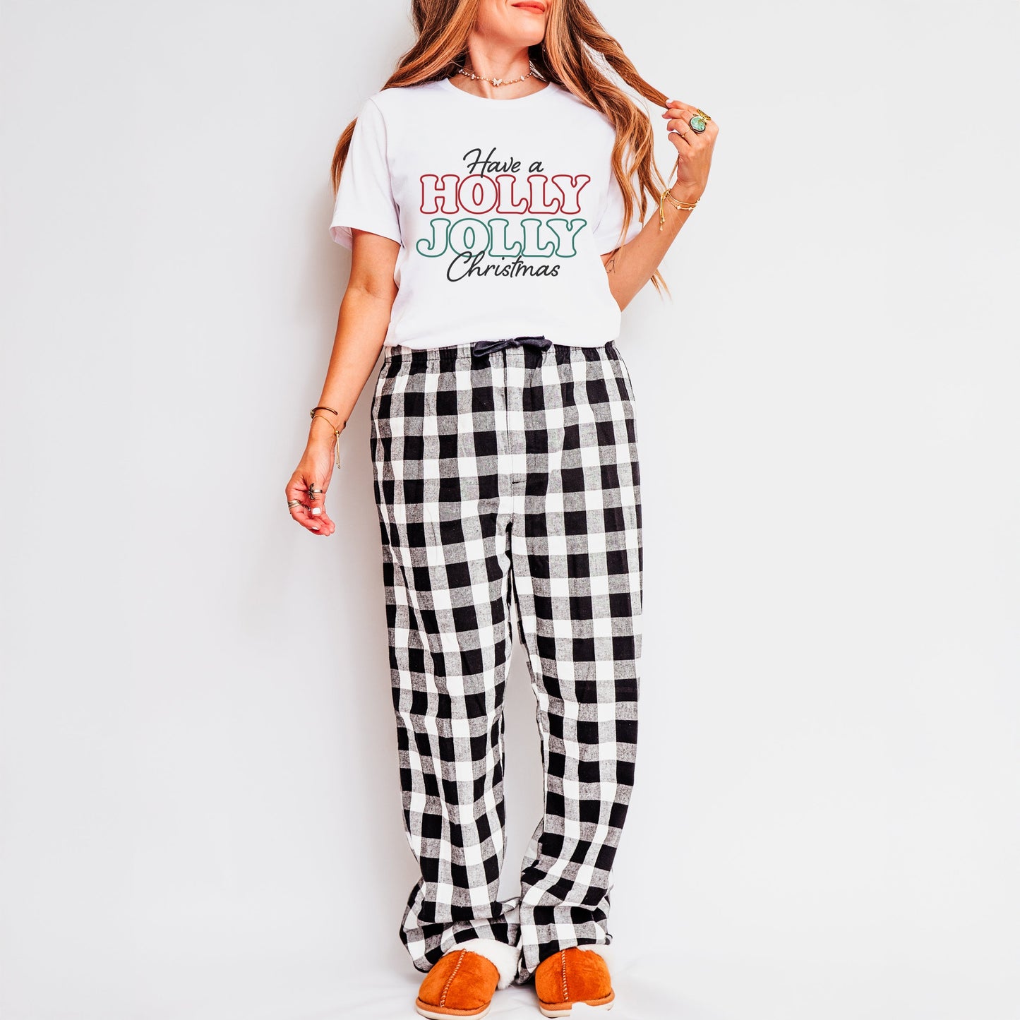 Have A Holly Jolly Christmas | Plaid Pajama Set