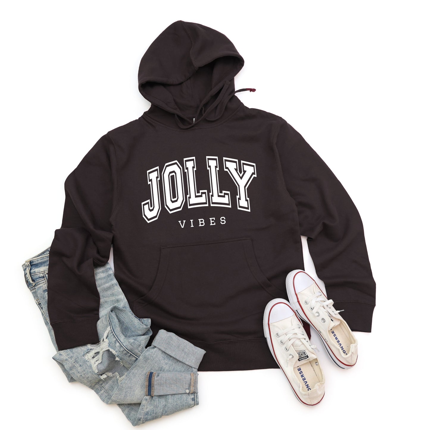 Jolly Vibes Varsity Thick Outline | Hoodie