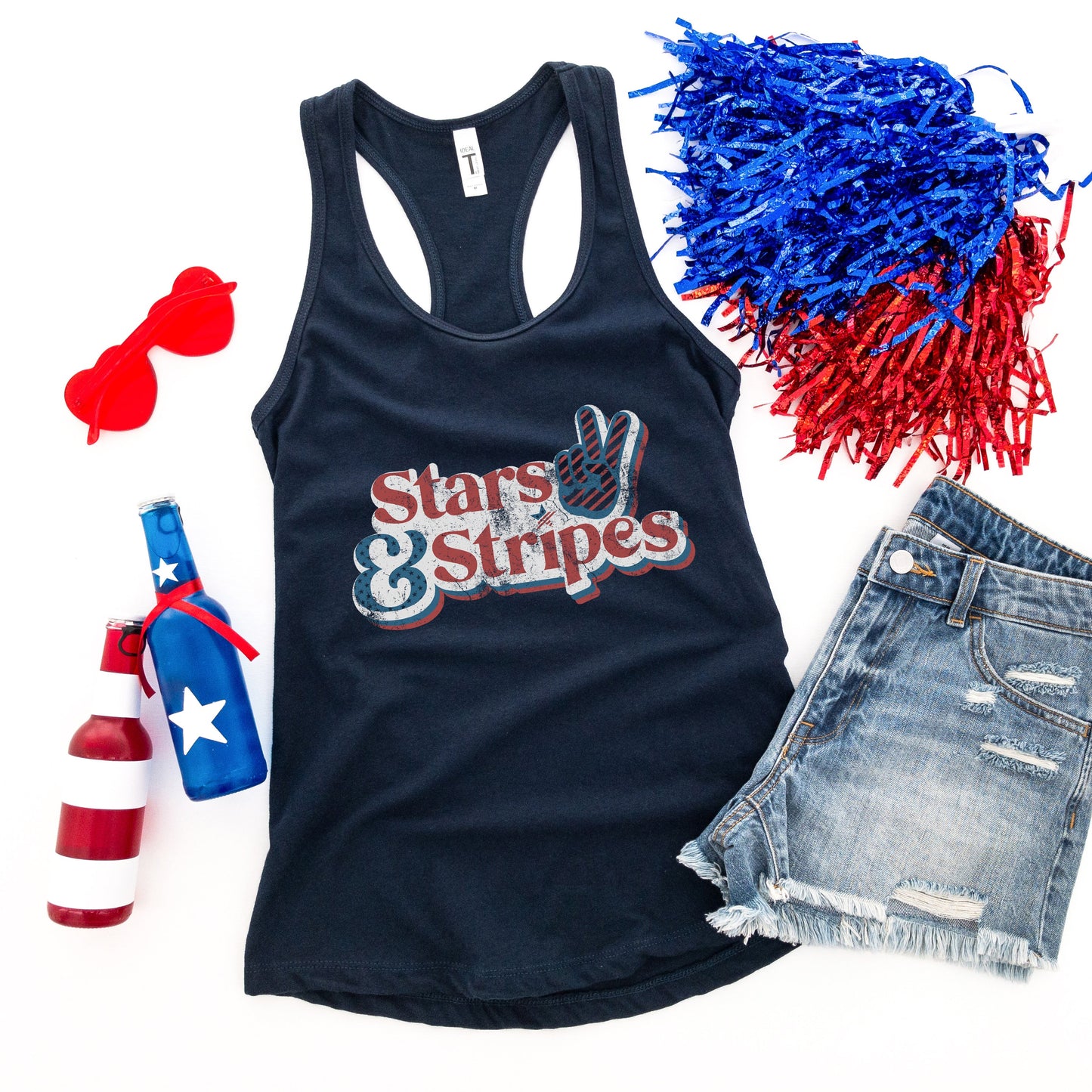 Stars And Stripes Distressed | Racerback Tank