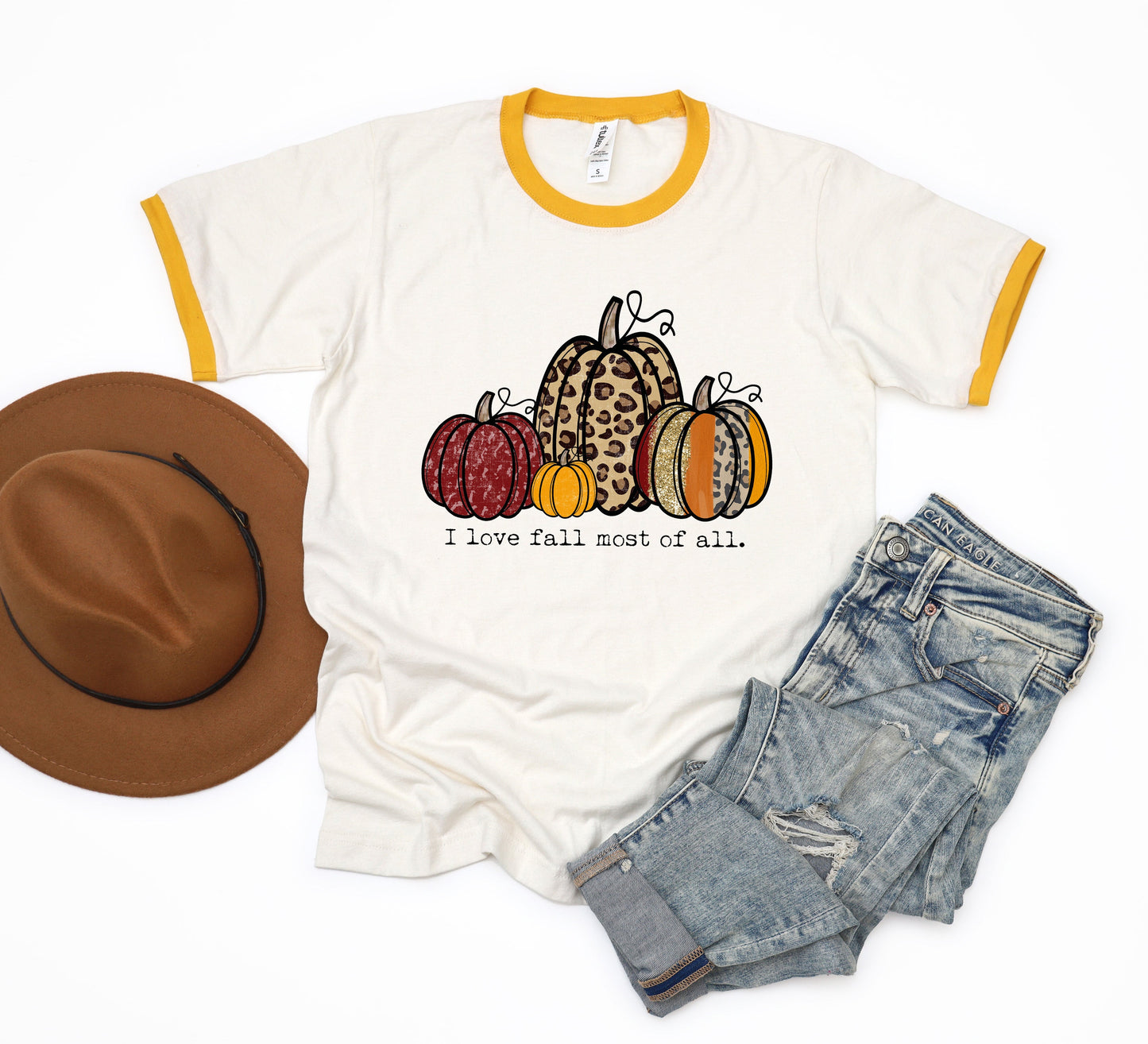 I Love Fall Most Of All Pumpkins | Ringer Tee