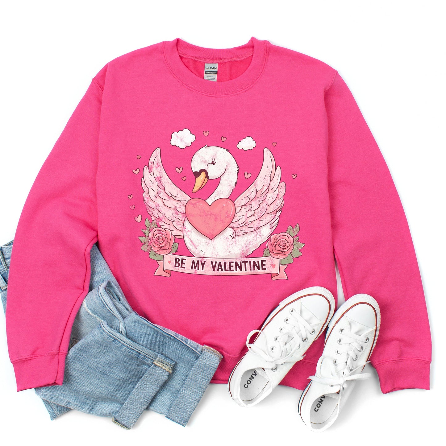 Be My Valentine Swan | Sweatshirt