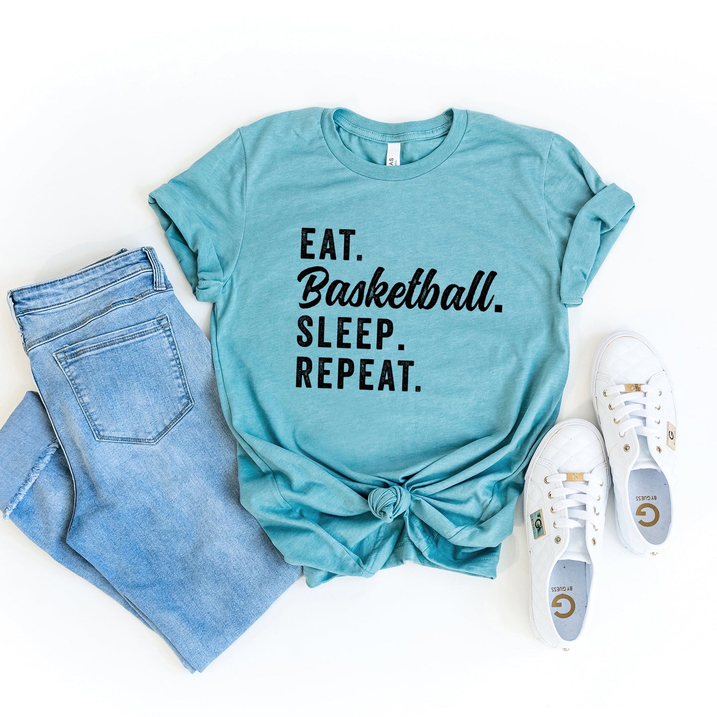 Eat Sleep Basketball Repeat | Short Sleeve Graphic Tee