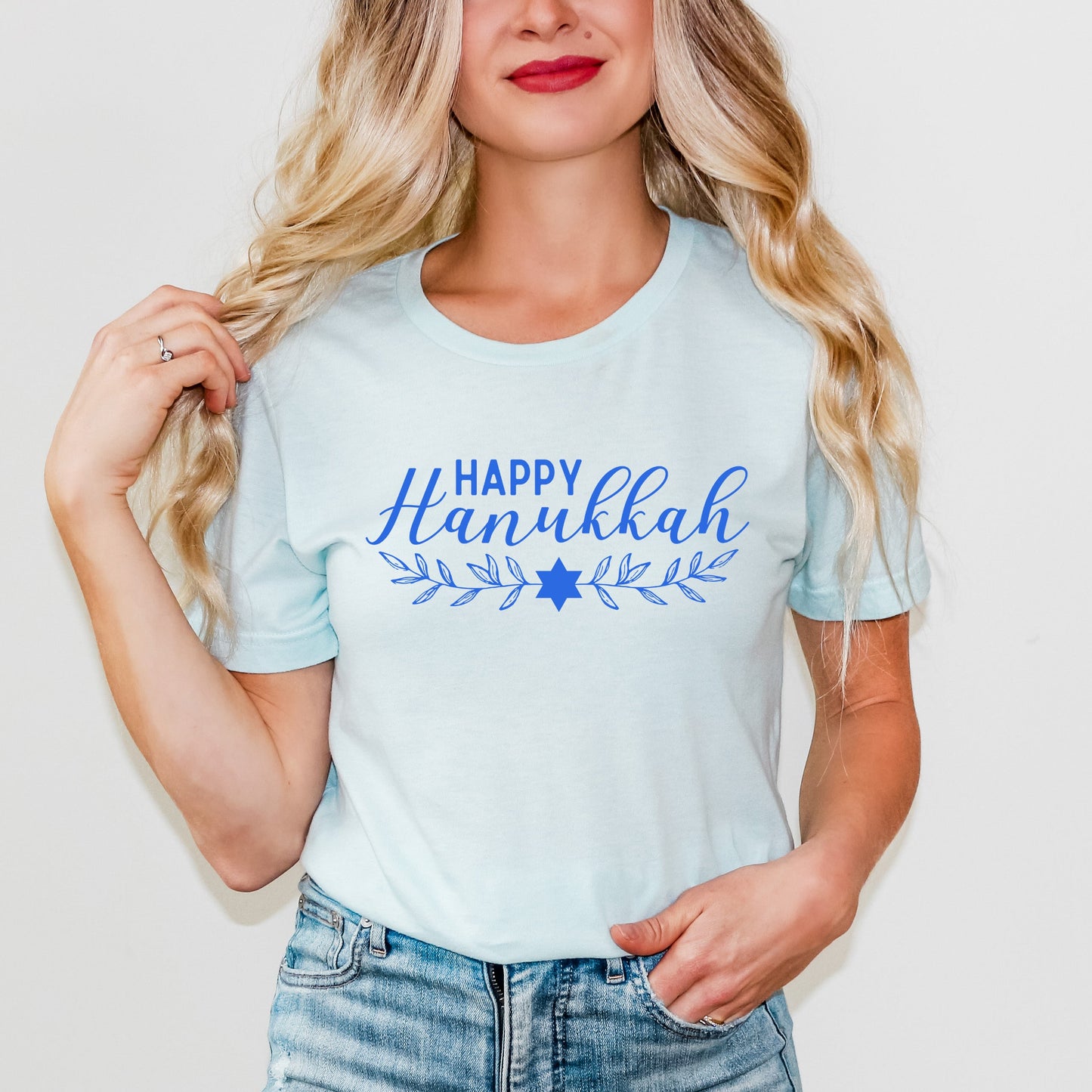 Happy Hanukkah Blue | Short Sleeve Crew Neck