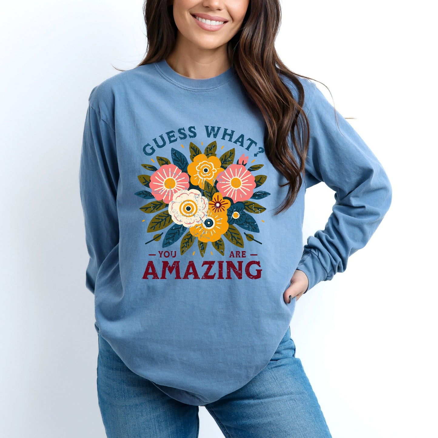 Guess What Flowers | Garment Dyed Long Sleeve