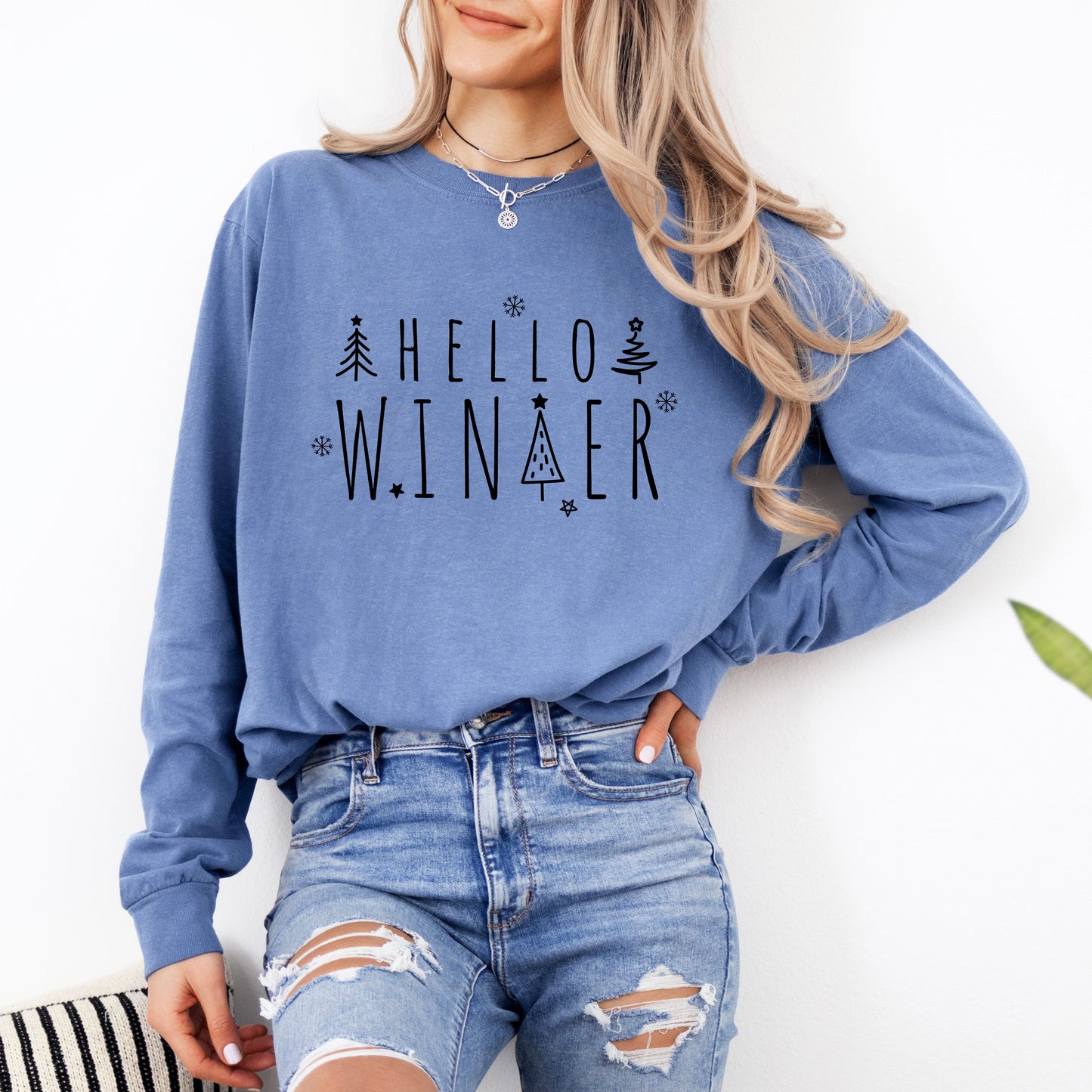 Hello Winter Trees | Garment Dyed Long Sleeve