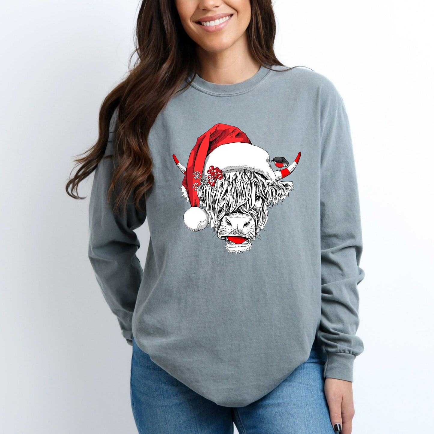 Christmas Heifer | Garment Dyed Long Sleeve