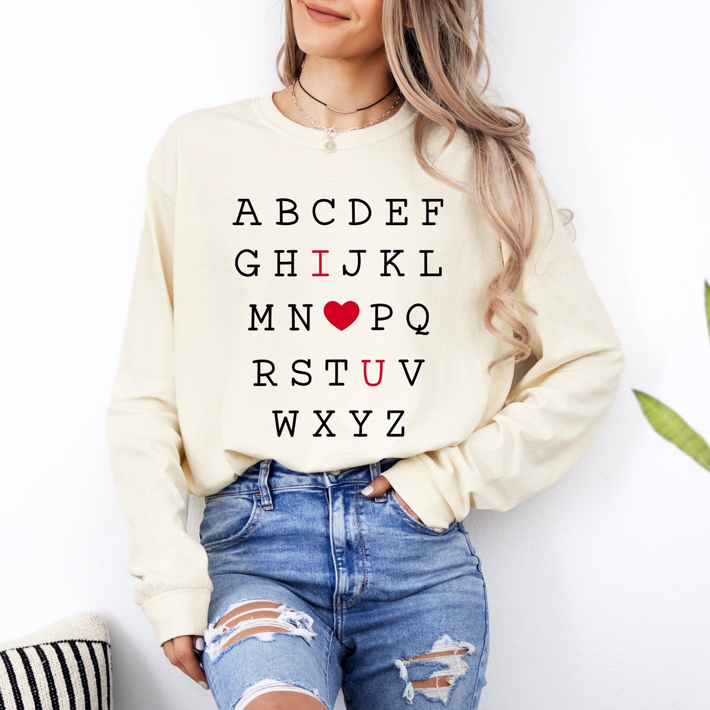 Alphabet I Love You | Garment Dyed Long Sleeve